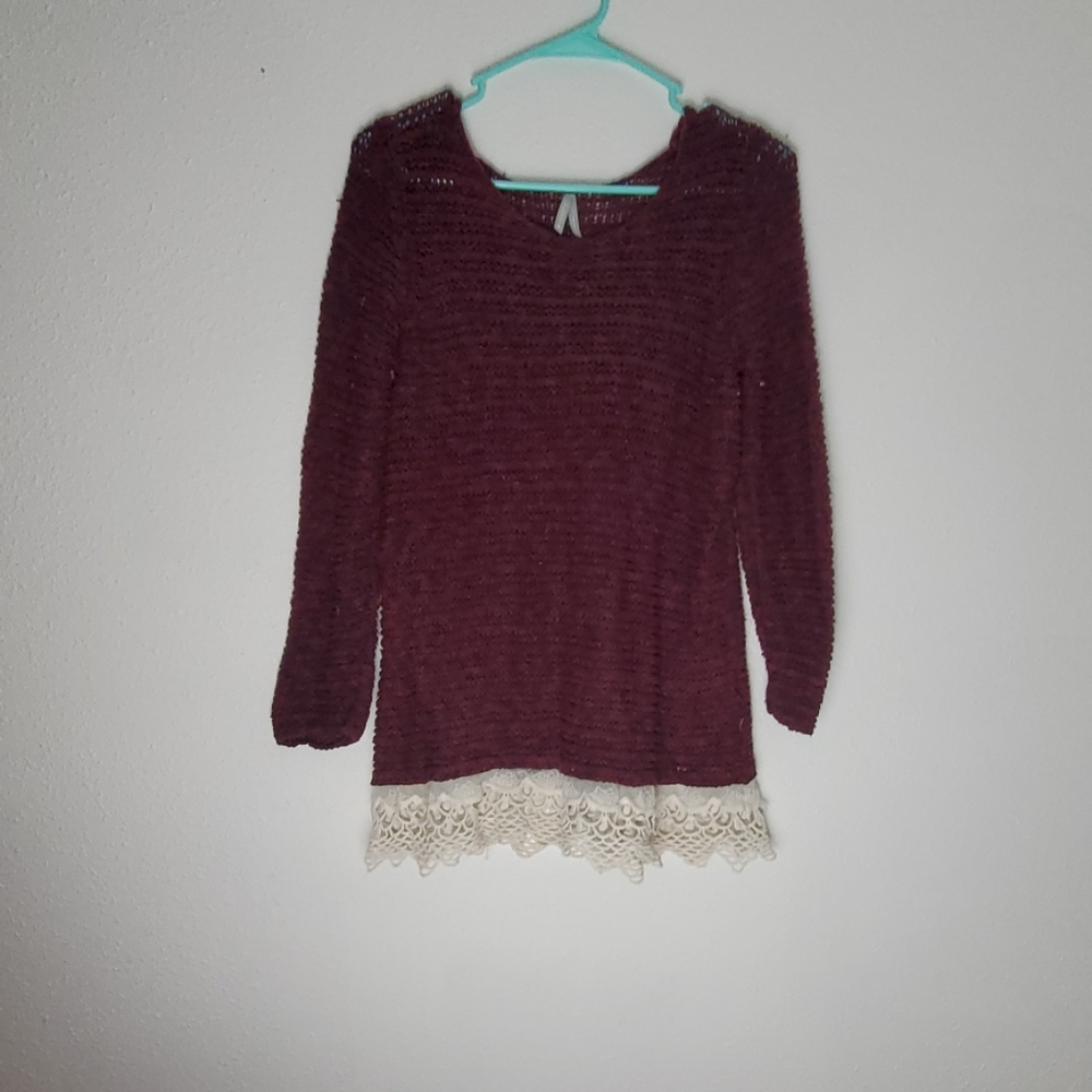 Marron Lace Sweater